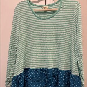 Matilda Jane Green Striped Top